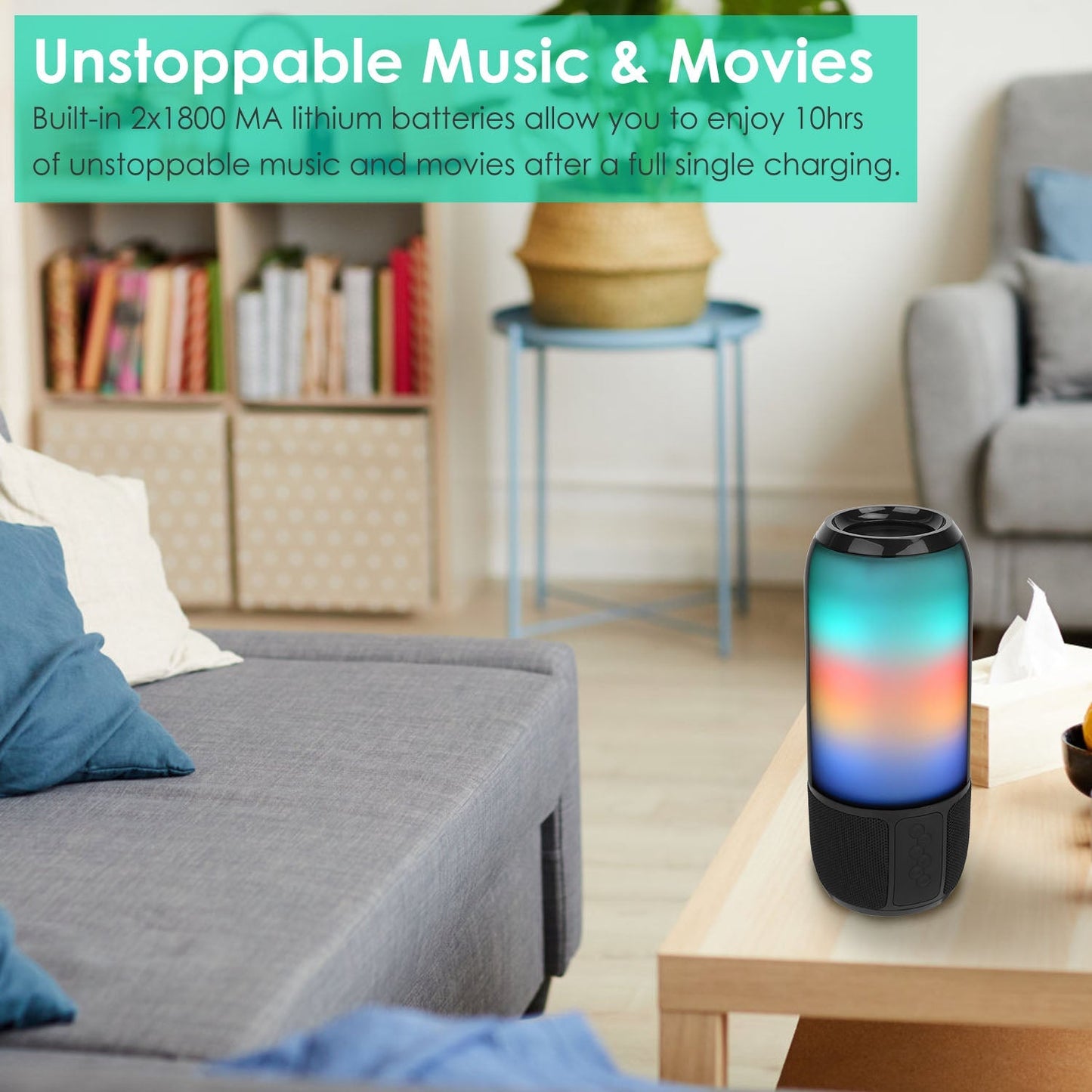 Rynx | Wireless portable speaker with color-changing lights