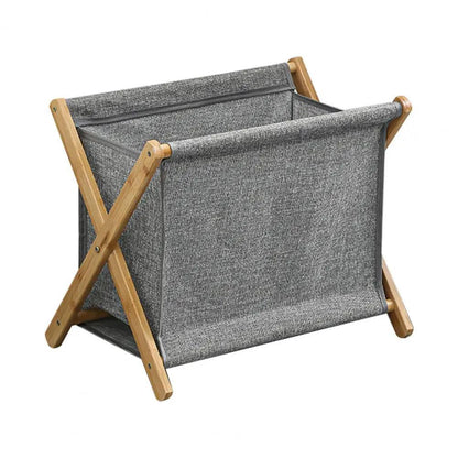 Rynx | Chic X-Design Foldable Bamboo Laundry Basket - Elegant Fabric Organizer
