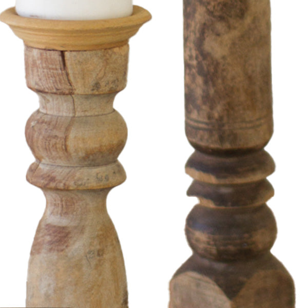 Rynx | Chunky Reclaimed Wood Candle Holders, Set of 3