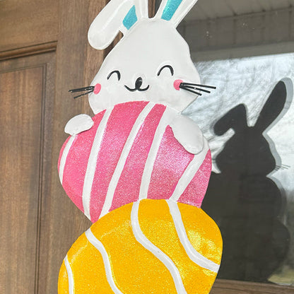 Rynx | Easter Bunny and Stacked Eggs Metal Garden Stakes, Set of 2