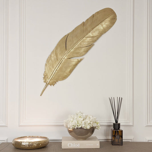 Rynx | Yasmin Large Gold Feather Wall Decoration